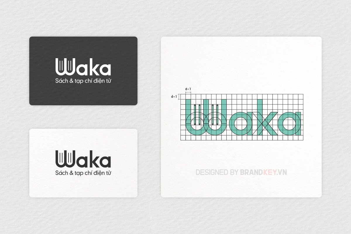 Thiết kế logo sách điện tử Waka